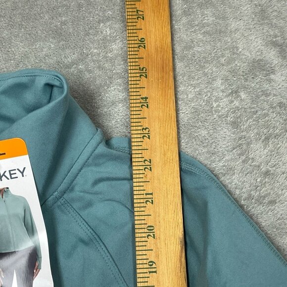 Jockey XXL Womens Teal Full-Zip Jacket With Thumb Holes Stretch Fabric NWT 6543 - Picture 7 of 8